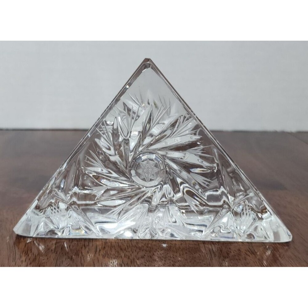 Vintage Violetta Lead Crystal Napkin Holder Hand Cut Made in Poland Etched